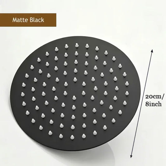 Aurava Rainfall Shower Head 8" – Compact Round High Pressure Waterfall Showerhead